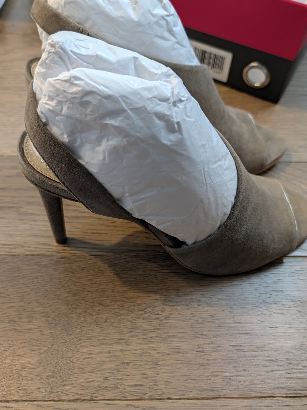 Vince Camuto Women's Taupe Suede Slingback Heels